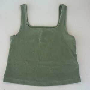 green square neck top